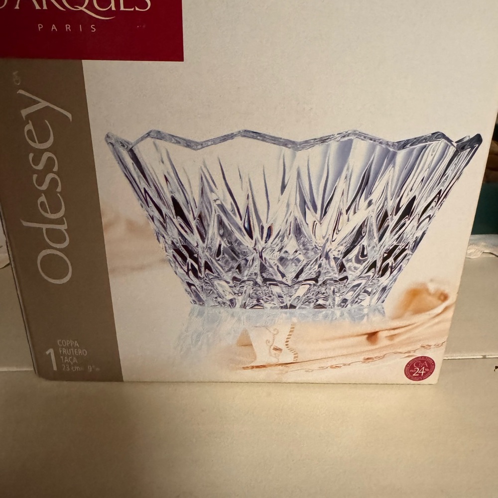 Cristal D’Arques Odyssey Fruit Bowl Dinnerware Bowl with Geometric Precision
